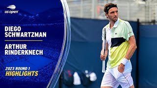 Diego Schwartzman vs Arthur Rinderknech Highlights  2023 US Open Round 1 [upl. by Babara]