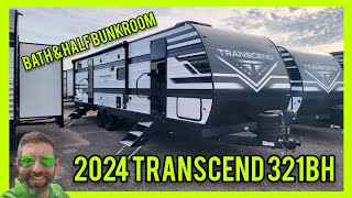 Bath amp half bunkroom 2024 Grand Design Transcend 321BH travel trailer walkthrough [upl. by Ehtyaf]