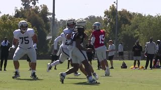 Las Vegas Raiders suit up in pads for the first time at training camp [upl. by Fredrick433]