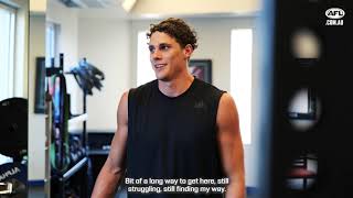 Charlie Curnow discusses how hes put on muscle  AFL [upl. by Eilraep]