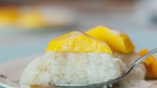 Easy Mango Sticky Rice Recipe  My Favourite Thai Dessert Of All Time [upl. by Hashum]