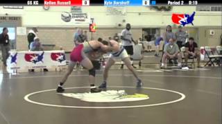 2012 Univ WTT 66 KG  Kellen Russell NYAC vs Kyle Borshoff DCAC [upl. by Eilrebma]