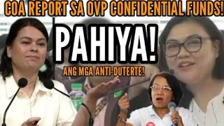 VP SARA ABSWELTO COA REPORT SA 125M CONFIDENTIAL FUNDS PAHIYA MGA ANTIDUTERTE vpsaraduterte [upl. by Maurits]