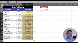 Excel  Obliczanie podatek w Excelu tablicowym  Kurs Excel SuperHero odcinek 12 DA [upl. by Namdor601]