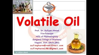 Volatile Oil part I Pharmacognosy [upl. by Anitnemelc]