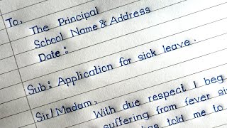 Sick Leave Application  Application For Leave  MM Handwriting [upl. by Eelir]