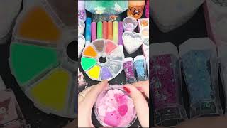 RAINBOW SLIME 🌈 Mixing Random Cute Colors Slime  Relaxing ASMR Video shorts [upl. by Barthol]