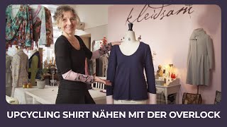 TShirt oder Longsleeve Shirt nähen Shirt Upcycling Projekt Teil 2 [upl. by Alleuol]