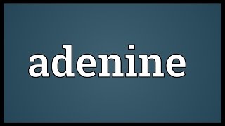 Adenine Meaning [upl. by Eutnoj]