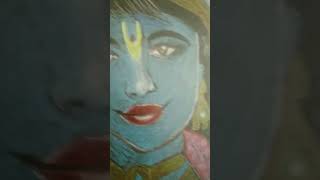 Krishna drawing on Black paper with color pencil📝art ०shorts krishna [upl. by Alleon]