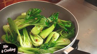 Asian Style Bok Choy Stir Fry • Thai Baby Bok Choy Recipe • Nin is Cooking [upl. by Tabb]