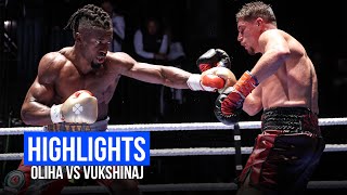 HIGHLIGHTS  Etinosa Oliha vs Faton Vukshinaj IBO World [upl. by Anitrebla]