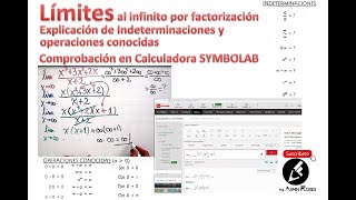 Límites al infinito x factorización Indeterminaciones OpConocidas y su comprobación en Symbolab [upl. by Yspyg]