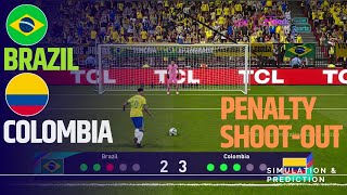 Penalty shootout ⚽ Brazil  Colombia 🏆 AMERICA CUP 2024  Video game simulation [upl. by Eittam]