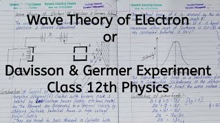 Wave Theory of Electron Davisson and Germer Experiment Chapter 11 Dual Nature of Radiation [upl. by Nealey]