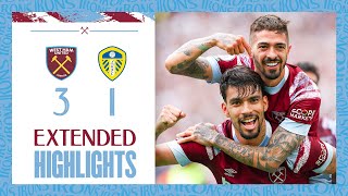 Extended Highlights  Hammers Fight Back To Claim Leeds United Win  West Ham 31 Leeds [upl. by Ahsienak]