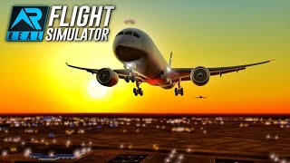 Beautiful SUNSET Landing in Madrid 🔥🔥City lights RFS Real Flight Simulator [upl. by Nrubliw666]