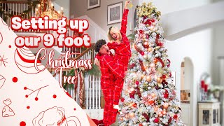 SETTING UP OUR 9 FOOT CHRISTMAS TREE Vlogmas Day 1 NEW INTRO [upl. by Yrek]