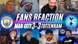 PREMIER LEAGUE FANS REACTION TO MAN CITY 33 TOTTENHAM  PREMIER LEAGUE [upl. by Peppy]