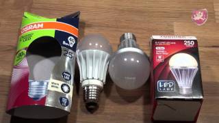 Osram Parathom 8W LED vs Toshiba ECore 55W LED Test Vergleich der Helligkeit [upl. by Landre]