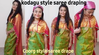 ಕೊಡಗು ಸ್ಟೈಲ್ ಎರಡನೆ ಮೆತೆಡ್ ಲೀ 2nd method kodagu style sareehow to wear similar kodagu saree [upl. by Cher]