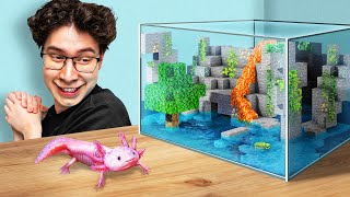 I Built a Minecraft Aquarium IRL for my Axolotl [upl. by Mckinney]