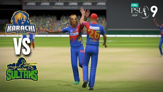 KARACHI KINGS VS MULTAN SULTANS  PSL 9 MATCH  CRICKET 24 GAMEPLAY [upl. by Bela586]