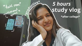 Med school vlog🩺👩‍⚕️5 hour study with me after college completing backlogs studying with friend🌷 [upl. by Mencher]