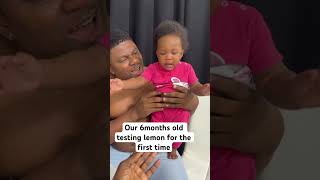 6 months baby testing Lemon for the first time her reaction is everything to make your day 🤣🤣 [upl. by Shulamith]