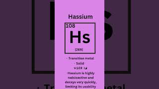 Hassium  Elements series part108 🧪 science stem learning [upl. by Annig]