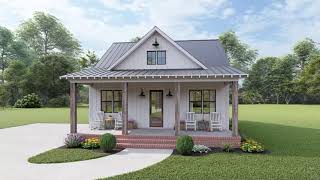 COTTAGE HOUSE PLAN 04100279 WITH INTERIOR [upl. by Wightman140]