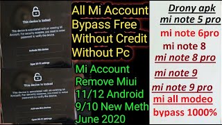 All Mi Account Bypass Free Without Credit Miui 1112 Android 910 Mi Account Remove only apk file [upl. by Adriana]