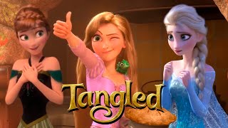 Elsa Anna and Rapunzel spending time in the tower  Frozen 3  Tangled Fanmade Scene [upl. by Rebba579]