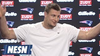 Rob Gronkowski Week 13 Patriots vs Vikings Wednesday Press Conference [upl. by Akiehs]