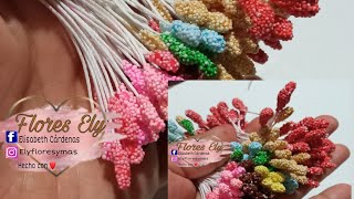 Como hacer pistilos o estambres para flores con foami moldeableDIY flores ely [upl. by Tnahsin]