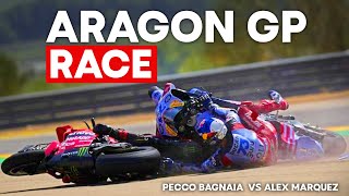 Pecco Bagnaia Vs Alex Marquez AragonGP Race  Full Race MotoGP Aragon 2024 [upl. by Illa]