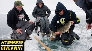 Ice Fishing BIG Pike  HT Gear Giveaway [upl. by Mattox]