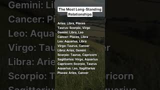 The Most LongStanding Relationships astrology zodiac [upl. by Christye165]