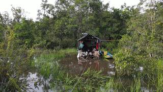 BERMALAM DI RUMAH RAKIT DI SAAT AIR DALAM DAN TERJEBAK NYA HEWAN BERSAYAP DI PANCINGAN RAWAI [upl. by Horatius]