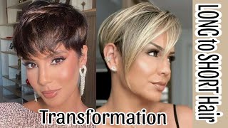 Transformación de Cabello Largo a Corto Long to Short Hair Transfornation Top Pixie amp Bob [upl. by Hsizan894]