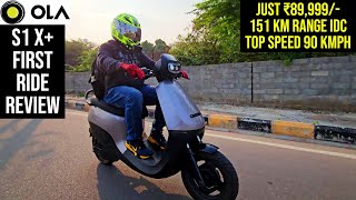 OLA S1 X First Ride Review  Price ₹89999 125 km True Range  90 kmph Top Speed [upl. by Nuahsyd]