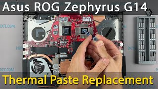 Asus ROG Zephyrus G14 GA401 Disassembly fan cleaning and thermal paste replacement [upl. by Buckels]