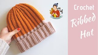 Crochet Ribbed Hat  Beginner Friendly Tutorial [upl. by Niuqauj151]