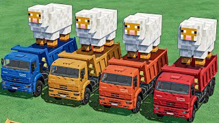 Transport Of Colors  Minecraft SHEEPS on MINI TRUCKS  Woow  Farming Simulator 22 [upl. by Lucchesi784]