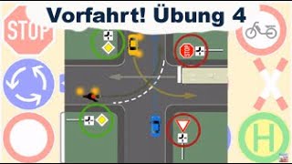 Vorfahrtstraining 4  Vorfahrt  Vorrang  Theorieprüfung  abknickende Vorfahrt [upl. by Lemon]