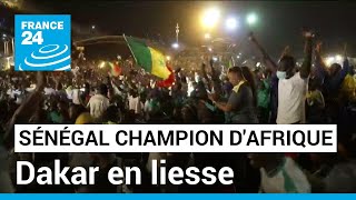 Le Sénégal champion dAfrique scènes de liesse à Dakar • FRANCE 24 [upl. by Anilet964]