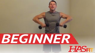 15 Minute Beginner Weight Training  Easy Exercises  HASfit Beginners Workout Routine  Strength [upl. by Eniarol]