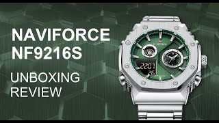 Unboxing Review  Naviforce Watch NF9216S New Arrival Quartz Analog  LCD Digital Movement [upl. by Saw110]