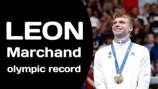 Leon Marchand Swimming Record [upl. by Onibas963]