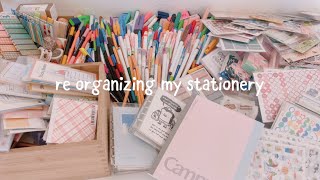 reorganizing some of my stationery  setting up my stationery cart [upl. by Roath30]